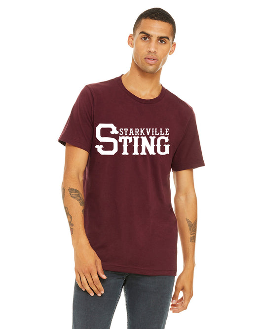 23SSL-3001C-BC Unisex Short Sleeve Tee w/ Starkville Sting Logo