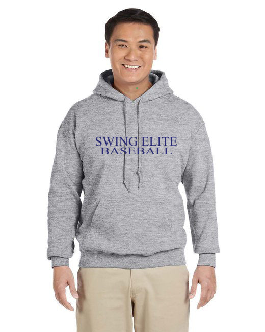 23SSL-185-G Gildan Adult Heavy Blend™ 8 oz., 50/50 Hooded Sweatshirt w/ Swing Elite Baseball