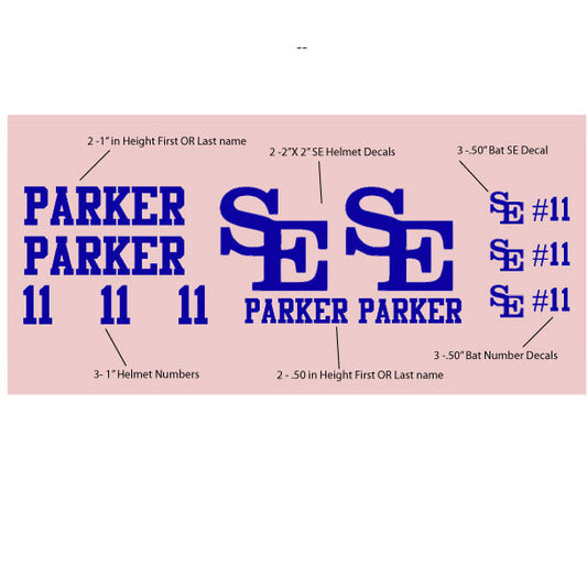 Player Starkville Sting Decal Sheet (example is Swing Elite logo)