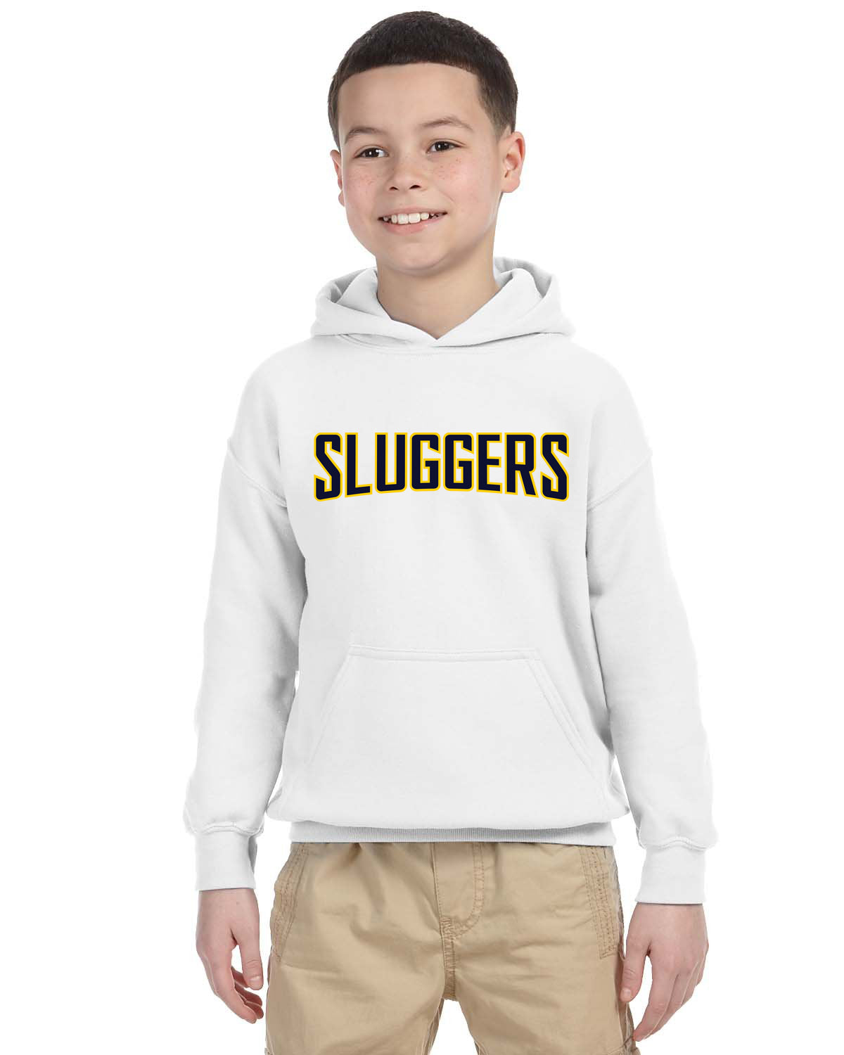 23SSL-185B-G YOUTH- Heavy Blend™ 8 oz., 50/50 Hooded Sweatshirt w/ Mississippi Sluggers Logo