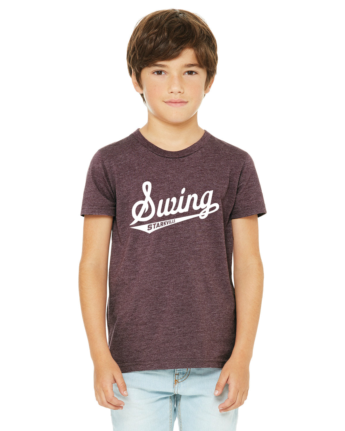 23SSL-3001YCV-BC YOUTH CVC Short Sleeve Tee SWING LOGO