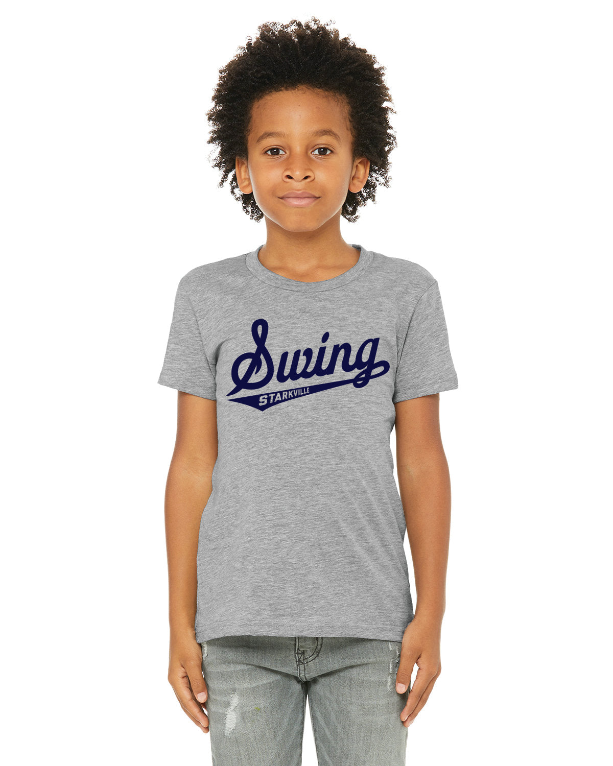 23SSL-3001YCV-BC YOUTH CVC Short Sleeve Tee SWING LOGO