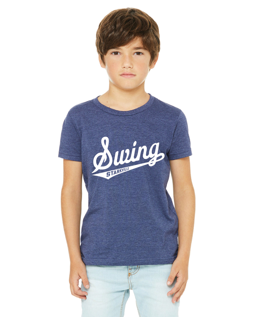 23SSL-3001YCV-BC YOUTH CVC Short Sleeve Tee SWING LOGO