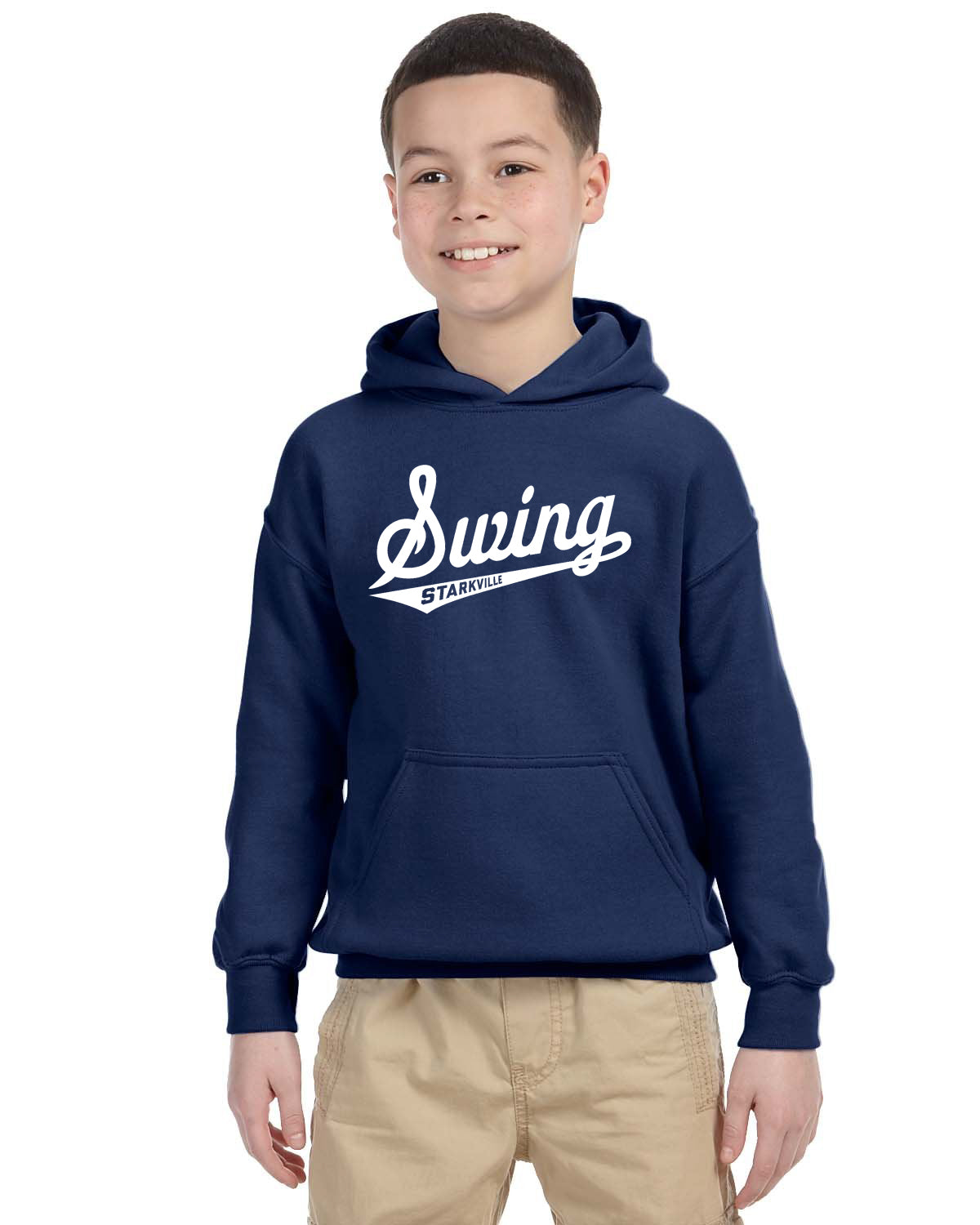 23SSL-185B-G YOUTH- Heavy Blend™ 8 oz., 50/50 Hooded Sweatshirt w/ Swing Team Logo