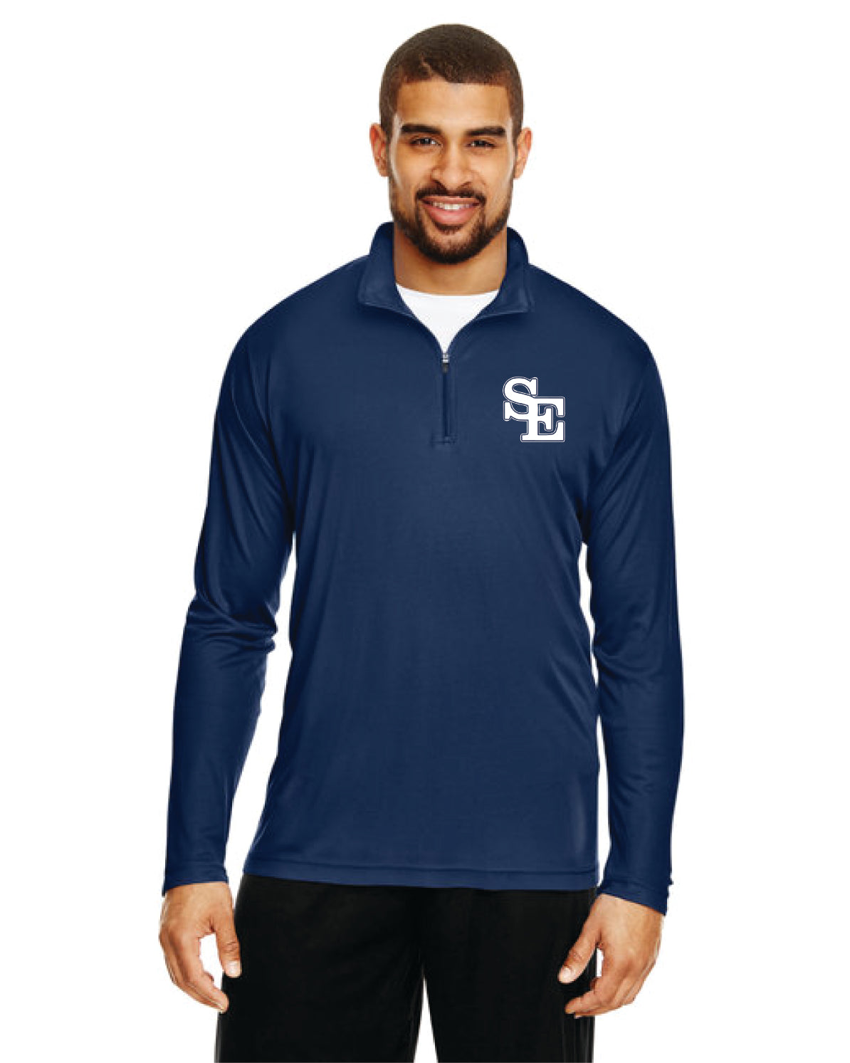 23SEL-TT31-T Zone Performance 1/4 Zip with SE on left Chest, Swing Elite on locker loop